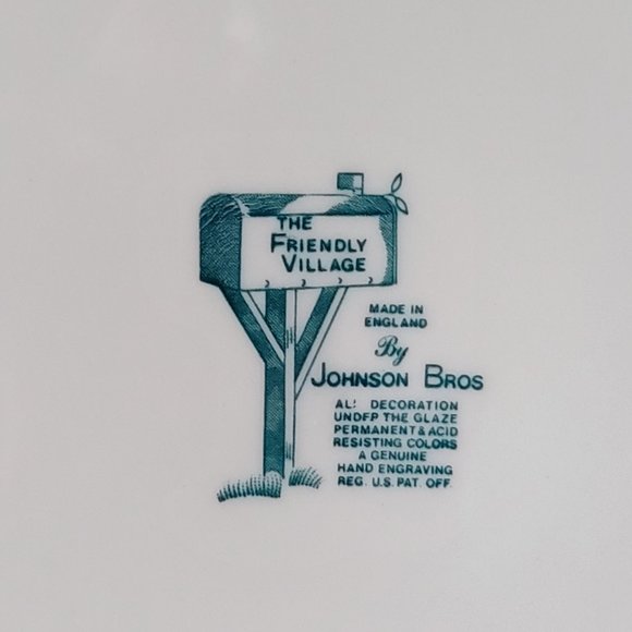 Vintage Johnson Brothers Brown Transferware The Friendly Village Salad Plate - Picture 5 of 5